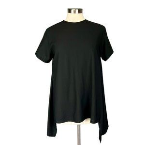 Demoo Parkchoonmoo Black Asymmetric Hem Short Sleeve Tunic Top size Medium